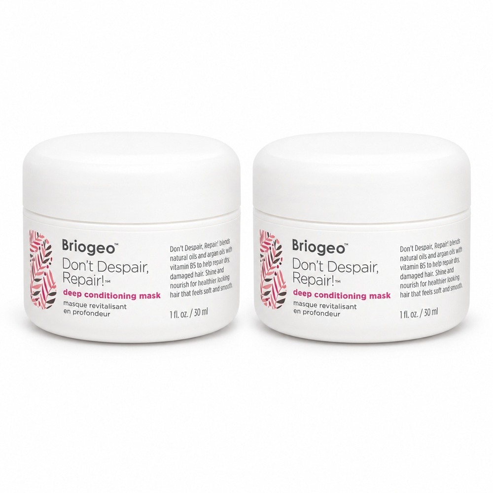 2 x Briogeo Don't Despair, Repair! Deep Conditioning Mask 1 oz jar travel size